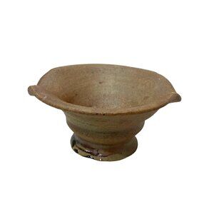 Walsh  Pour Bowl w/Spouts 3” x 6” Brown Studio Pottery Rustic
